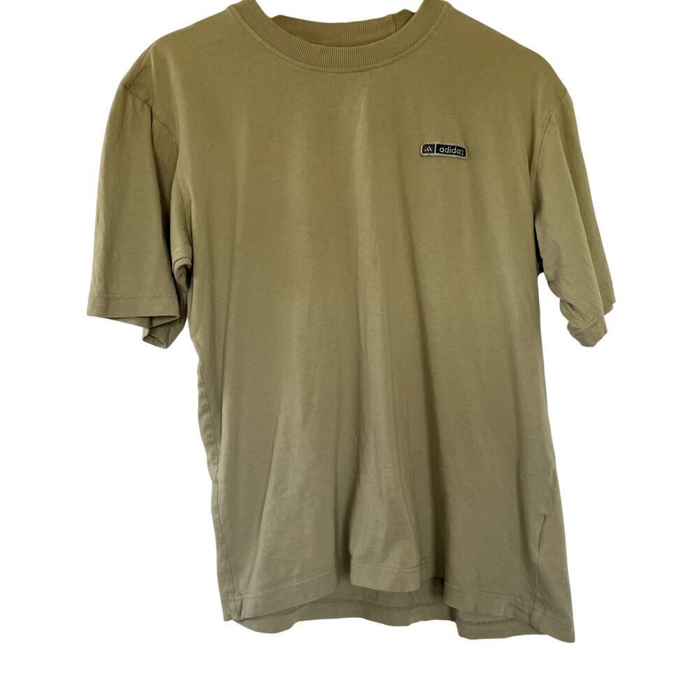Adidas Pullover T-Shirt XS Sandy Beige Mens Cotton Short Sleeve Logo